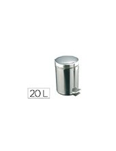 PAPELERA PEDAL ACERO INOXIDABLE BRILLO 20 L 435X295X350 MM 2