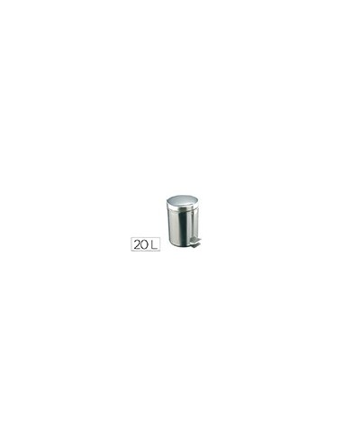 PAPELERA PEDAL ACERO INOXIDABLE BRILLO 20 L 435X295X350 MM