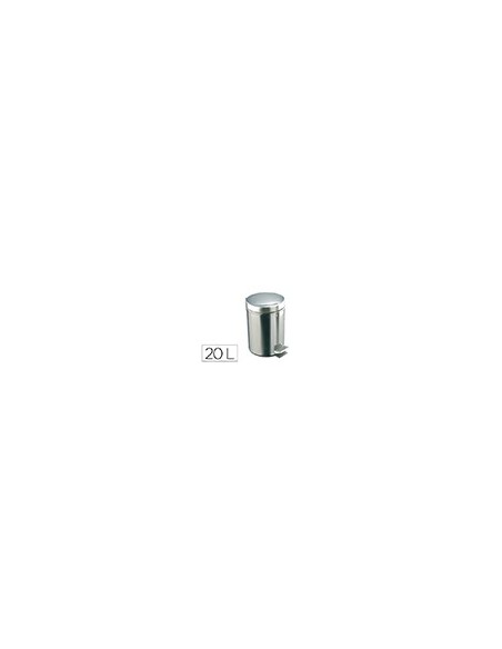 PAPELERA PEDAL ACERO INOXIDABLE BRILLO 20 L 435X295X350 MM