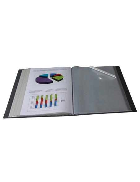 CARPETA LIDERPAPEL 30 FUNDAS PP A4 NG.OPACO PORTADA LOMO PERS.