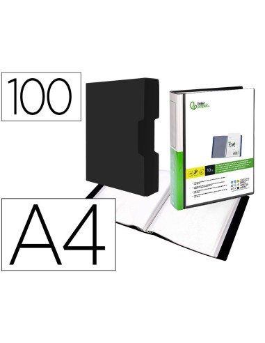 CARPETA ESCAPARATE 100 FUNDAS PP A4 NG.C/CAJETIN
