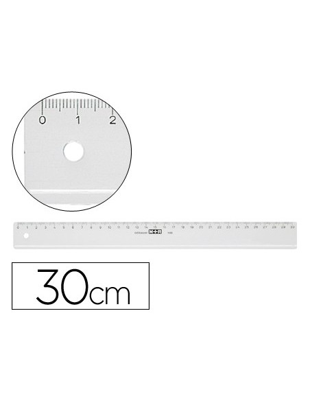 REGLA MOR 30 CM PLASTICO TPTE.