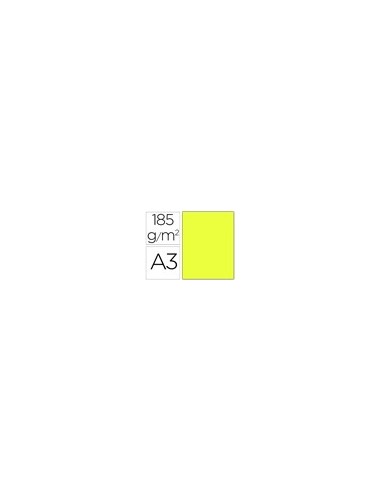 CARTULINA GUARRO DIN A3 AMARILLO LIMON 185 GR PAQUETE 50 H 200040182