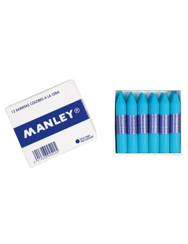LAPICES DE CERA MANLEY UNICOLOR CELESTE CLARO CAJA DE 12 N.41