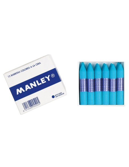 LAPICES DE CERA MANLEY UNICOLOR CELESTE CLARO CAJA DE 12 N.41