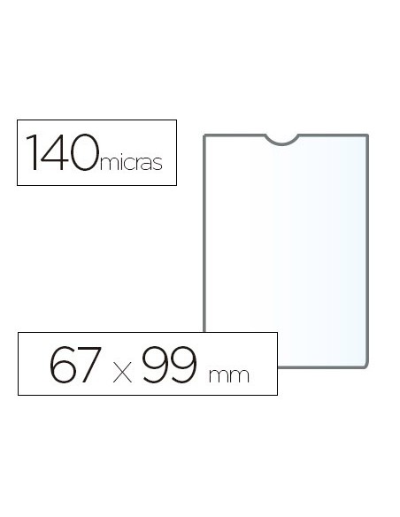 FUNDA PORTADOCUMENTO ESSELTE PLASTICO TPTE.140 MICRAS  67X99 MM