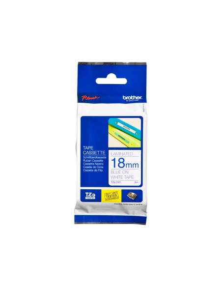 TZE-243 CINTA BROTHER AZ./BL. 18MMX8MT.
