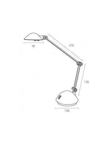 LAMPARA OFICINA ARCHIVO 2000 BRAZO DOBLE REG.EN ALTURA LED 3W PLATA