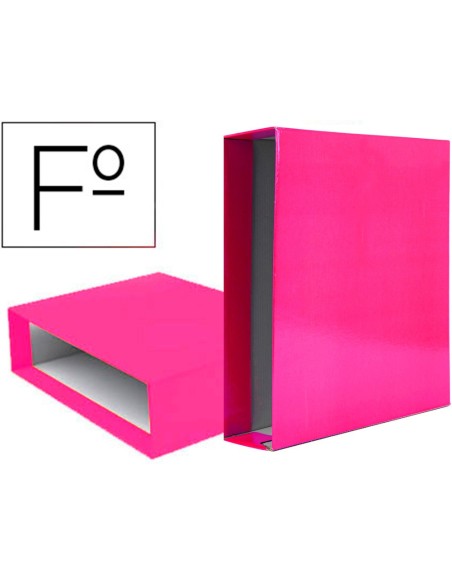 CAJA ARCHIVADOR PALANCA DOCUMENTA FL CARTON LOMO 75MM ROSA
