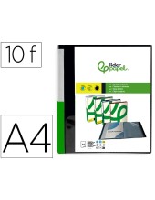CARPETA LIDERPAPEL 10 FUNDAS PP A4 NG.OPACO PORTADA LOMO PERS.