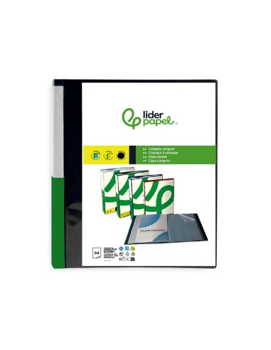 CARPETA LIDERPAPEL 10 FUNDAS PP A4 NG.OPACO PORTADA LOMO PERS.