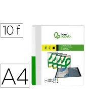 CARPETA LIDERPAPEL 10 FUNDAS PP A4 TPTE.PORTADA LOMO PERS.