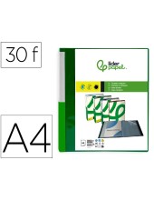 CARPETA LIDERPAPEL 30 FUNDAS PP A4 VE. TRANS.PORTADA LOMO PERSONAL.