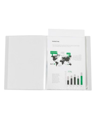 CARPETA LIDERPAPEL 60 FUNDAS PP A4 TPTE.PORTADA LOMO PERS.
