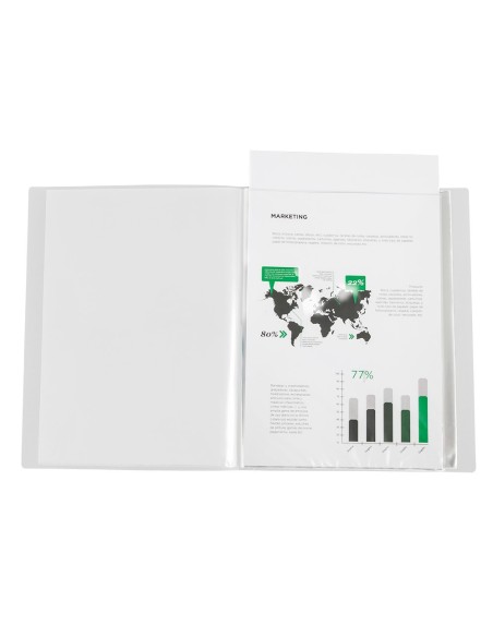CARPETA LIDERPAPEL 60 FUNDAS PP A4 TPTE.PORTADA LOMO PERS.