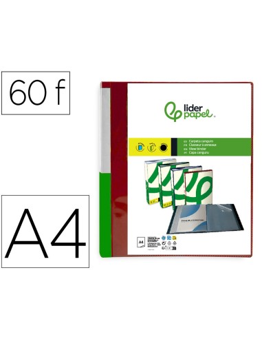 CARPETA LIDERPAPEL 60 FUNDAS PP A4 RJ. TRANS.PORTADA LOMO PERSONALIZA