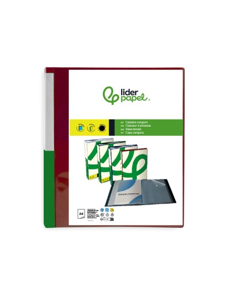 CARPETA LIDERPAPEL 60 FUNDAS PP A4 RJ. TRANS.PORTADA LOMO PERSONALIZA