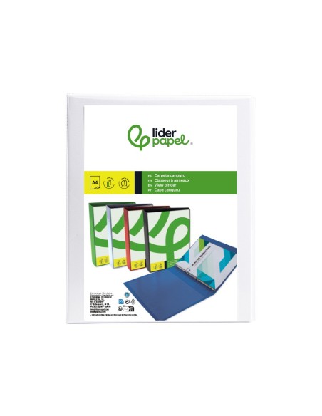 CARPETA CANGURO 2 A 16 MM PLASTICO DIN A4 BLANCO