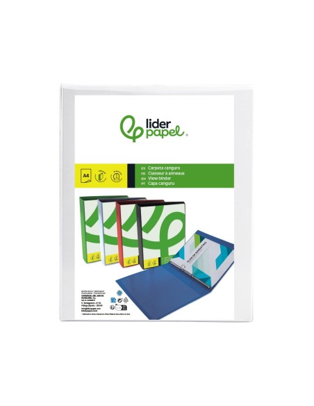 CARPETA CANGURO 2 A 25 MM PLASTICO DIN A4 BLANCO