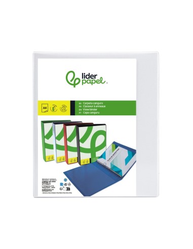 CARPETA CANGURO 2 A 40 MM PLASTICO DIN A4 BLANCO