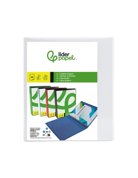 CARPETA CANGURO 2 A 40 MM PLASTICO DIN A4 BLANCO