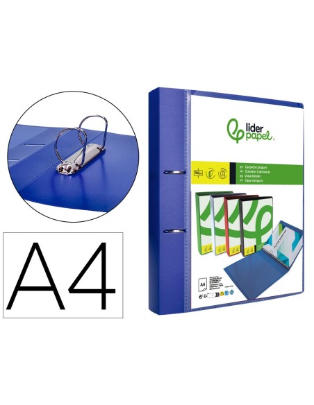 CARPETA  2AN.40MM MIXTAS PP.A4 AZ. TRANSLICUDO
