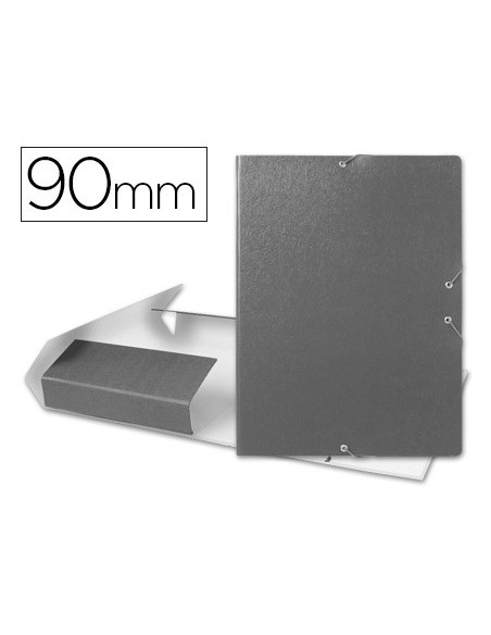CARPETA PROYECTOS LOMO 9 CM GRIS CARTON