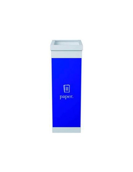 CONTENEDOR PAPELERA RECICLAJE TAPA PAPELES 60L.76X36,3X26,3 CM
