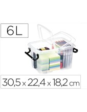 CONTENEDOR PLASTICO CEP 6L.305X224X182 MM TPTE.C/TAPA CIERRE HERM.