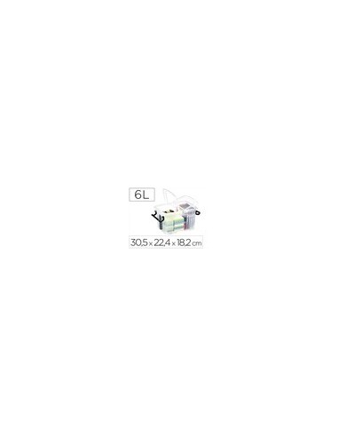 CONTENEDOR PLASTICO CEP 6L.305X224X182 MM TPTE.C/TAPA CIERRE HERM.