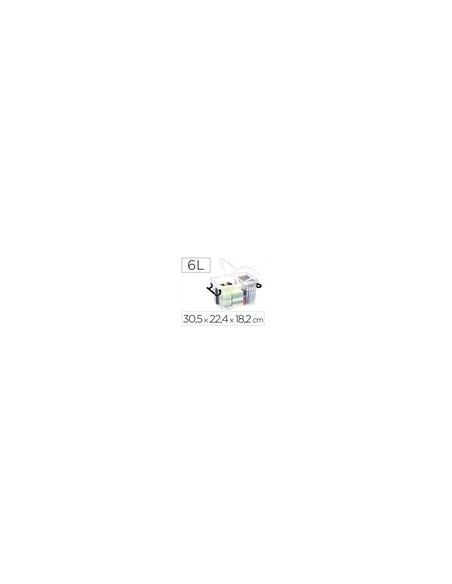 CONTENEDOR PLASTICO CEP 6L.305X224X182 MM TPTE.C/TAPA CIERRE HERM.