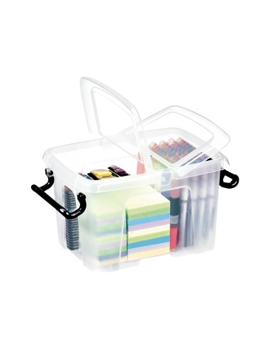 CONTENEDOR PLASTICO CEP 6L.305X224X182 MM TPTE.C/TAPA CIERRE HERM.