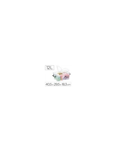 CONTENEDOR PLASTICO CEP 12L.405X295X183 MM TPTE.C/TAPA CIERRE HERM.