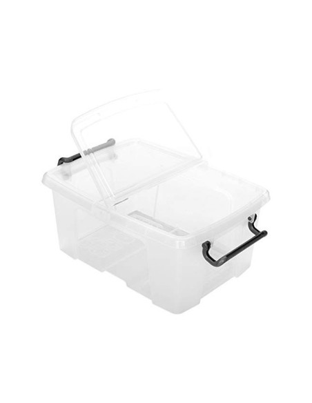 CONTENEDOR PLASTICO CEP 12L.405X295X183 MM TPTE.C/TAPA CIERRE HERM.