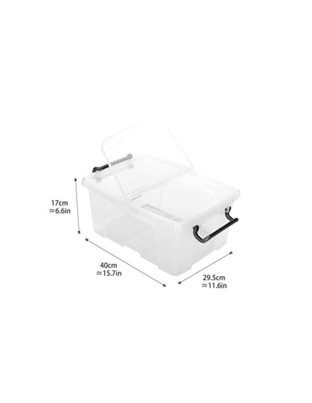 CONTENEDOR PLASTICO CEP 12L.405X295X183 MM TPTE.C/TAPA CIERRE HERM.