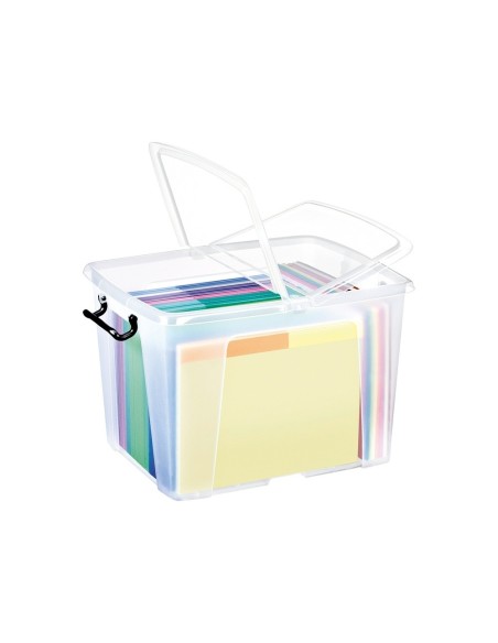 CONTENEDOR PLASTICO CEP 40L.397X498X329 MM TPTE.C/TAPA CIERRE HERM.