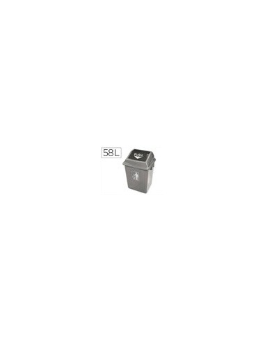 PAPELERA CONTENEDOR Q-C/PLASTICO T.BALANCIN 58 LITROS AZ.470x330x760