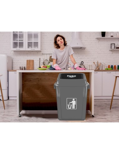PAPELERA CONTENEDOR Q-C/PLASTICO T.BALANCIN 58 LITROS AZ.470x330x760