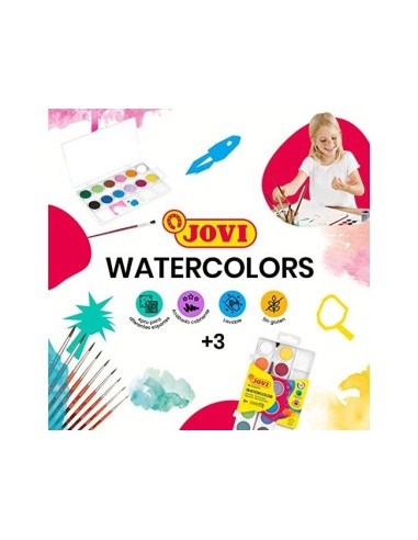 ACUARELA JOVI 12 COL.ESTUCHE PLASTICO