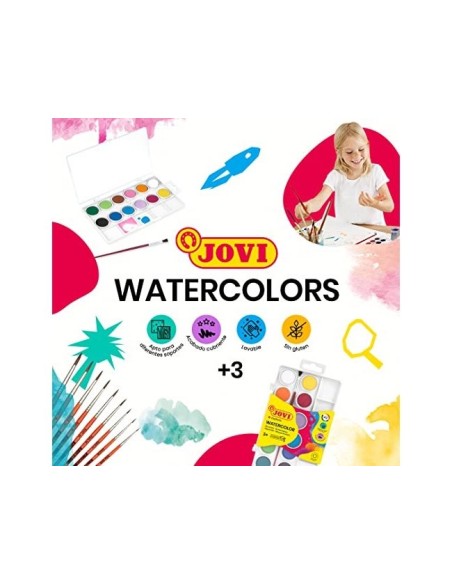 ACUARELA JOVI 12 COL.ESTUCHE PLASTICO