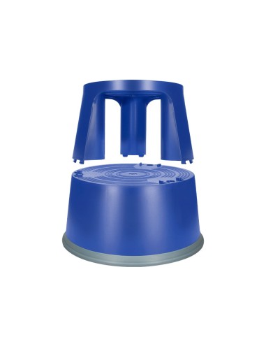 TABURETE Q-CON.RUEDAS RETR.ES TRES RUEDAS DOS NIVELES AZUL