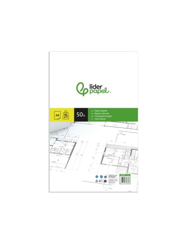 BLOC ENCOLADO LIDERPAPEL A4 PAPEL VEGETAL 50H0 95GR.