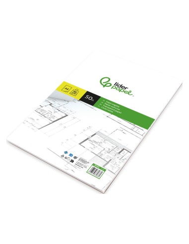 BLOC ENCOLADO LIDERPAPEL A4 PAPEL VEGETAL 50H0 95GR.