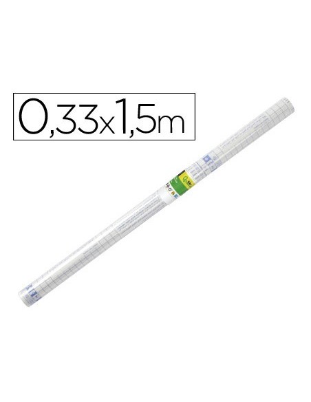 ROLLO PLASTICO ADH.0.33X1.50 MT 50 MC FORRALIBROS REMOVIBLE