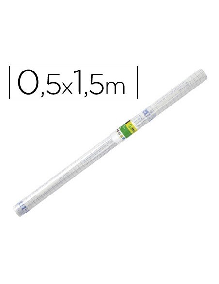 ROLLO PLASTICO ADH.0.50X1.50 MT 50 MC FORRALIBROS REMOVIBLE