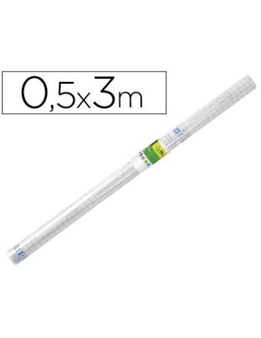 ROLLO PLASTICO ADH.0.50X3 MT 50 MC FORRALIBROS REMOVIBLE
