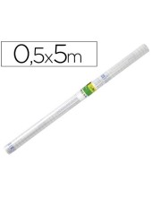 ROLLO PLASTICO ADH.0.50X5 MT 50 MC FORRALIBROS REMOVIBLE