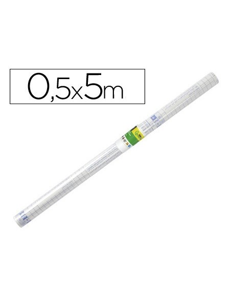 ROLLO PLASTICO ADH.0.50X5 MT 50 MC FORRALIBROS REMOVIBLE