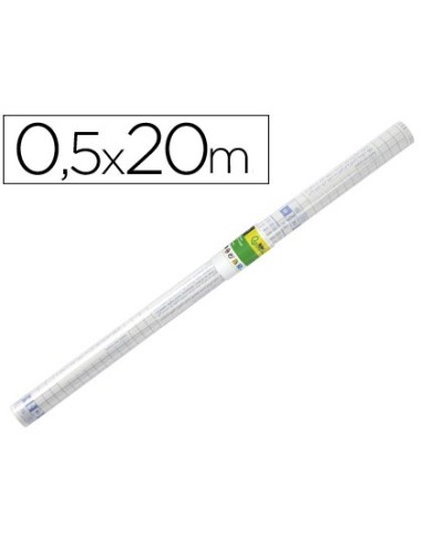 ROLLO PLASTICO ADH.0.50X20 MT 80 MC FORRALIBROS REMOVIBLE