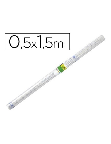 ROLLO PLASTICO ADH.0,50X1,50 MT. 8O MICRAS FORRALIBROS REMOVIBLE